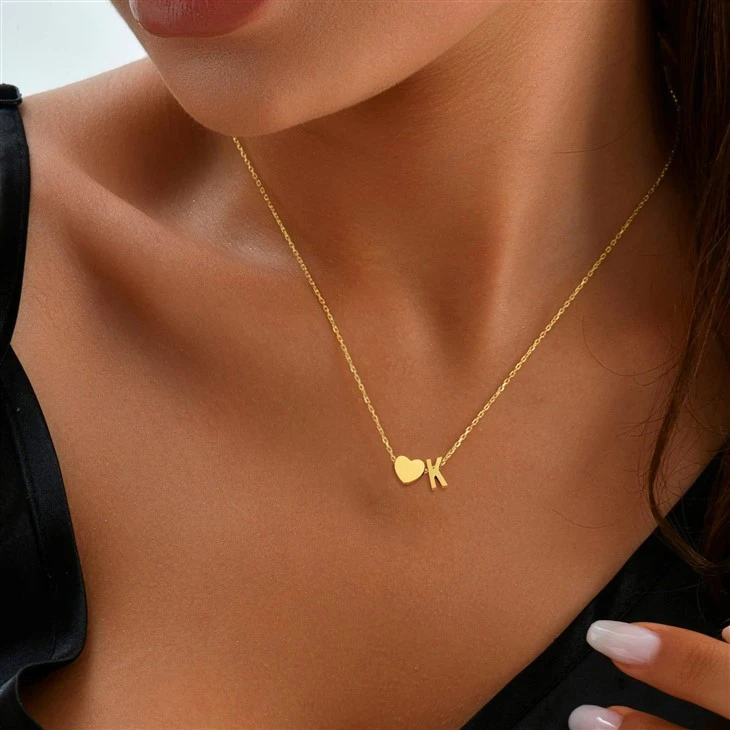 Heart And Initial Necklace