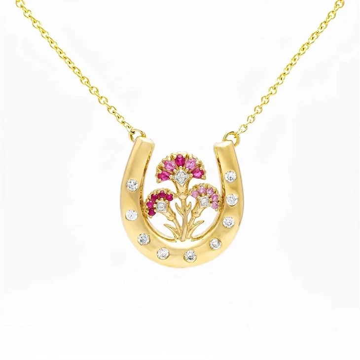 Floral Horseshoe Pendant Necklace price