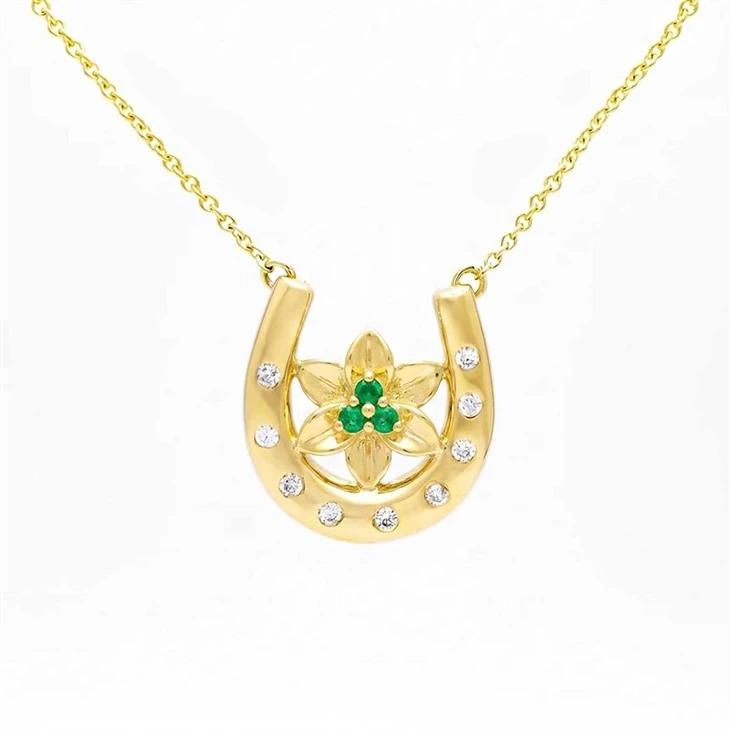 Floral Horseshoe Pendant Necklace factory