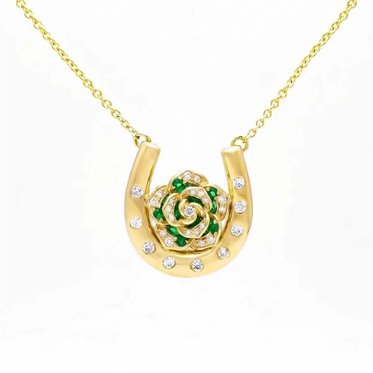 Floral Horseshoe Pendant Necklace suppliers