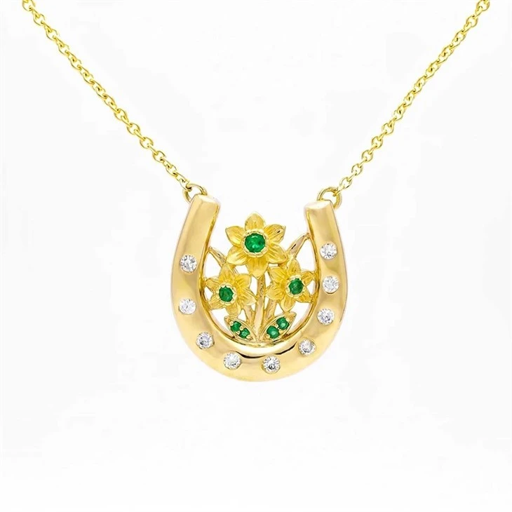 Floral Horseshoe Pendant Necklace manufacturers