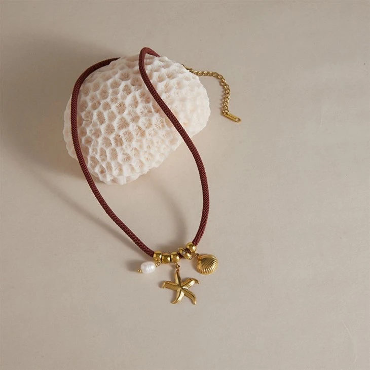 Retro Boho Starfish Pearl Necklace high quality