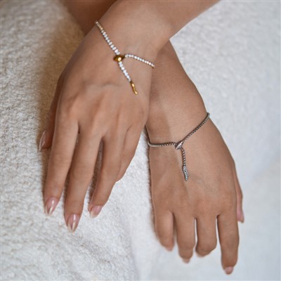 CZ náramek s hadím řetízkem