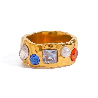 Zircon Mosaic Width Ring